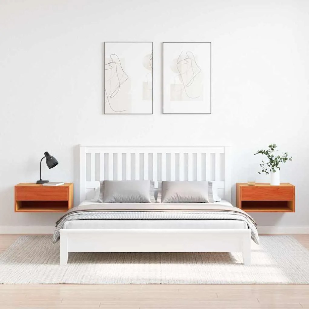 vidaXL Κομοδίνο 2 pcs Καφέ κεριού 50 x 32.5 x 24 εκ Μασίφ ξύλο πεύκου