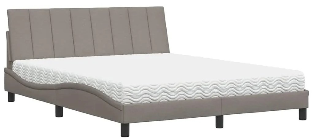 vidaXL Κρεβάτι Taupe 160x200 εκ. Υφασμάτινο