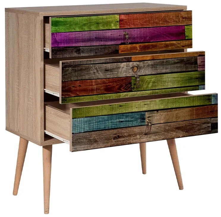 Συρταρτιέρα Soho Megapap χρώμα sonoma 80x40x90εκ.