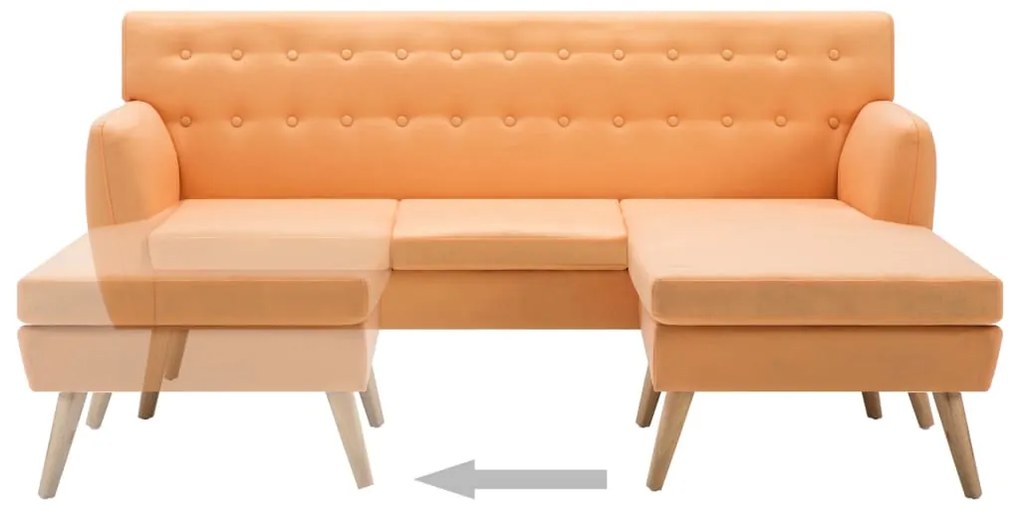 vidaXL Καναπές ΓωνιακόςΠορτοκαλί 171,5 x 138 x 81,5 εκ. Υφασμάτινος