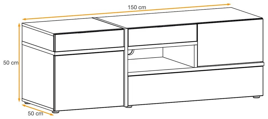 Mixed Έπιπλο Τηλεόρασης Λευκό 150x50x50