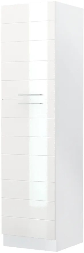 Επιδαπέδιο ντουλάπι ψηλό Hudson K23-60-1KF-Λευκό - Λευκό γυαλιστερό