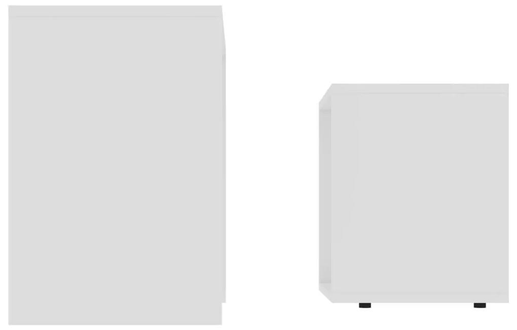 Σετ Τραπεζάκια Σαλονιού Λευκά 48 x 30 x 45 εκ. από Μοριοσανίδα - Λευκό