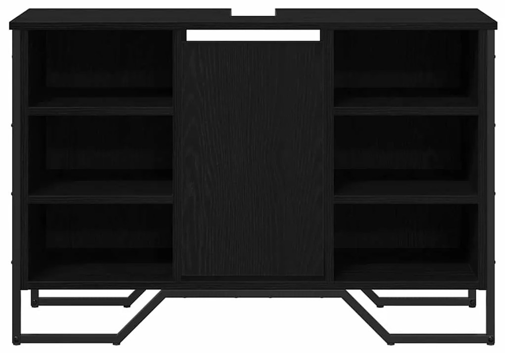 vidaXL Ντουλάπι νεροχύτη Μαύρη Οξυά 91 x 35 x 60 εκ Επεξεργασμένο ξύλο