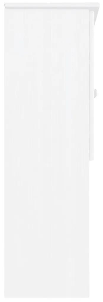 Πάνω Ντουλάπι-Βιτρίνα ALTA Λευκό 77x30x92 εκ. Μασίφ Ξύλο Πεύκου - Λευκό