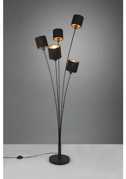 Επιδαπέδιο Φωτιστικό 5xE14 Μαύρο-Χρυσό Tommy R46335979 Trio Lighting-R46335979-Μαύρο-Χρυσό R46335979