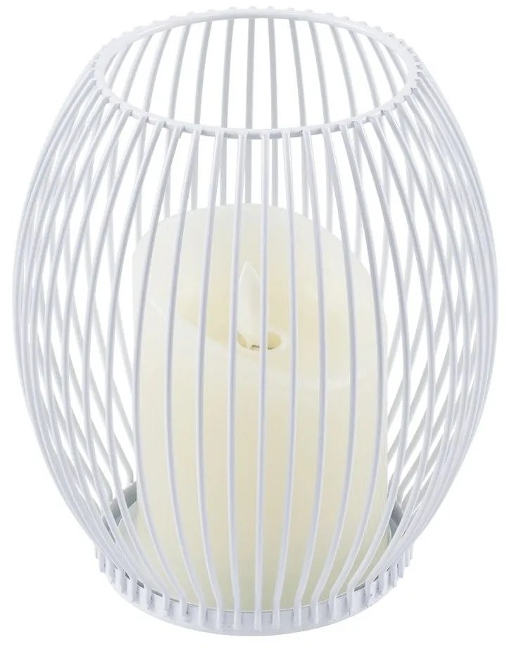 Φανάρι Με Κερί Led Candle 76490 Φ14x16cm Dimmable 2700K White GloboStar Αλουμίνιο