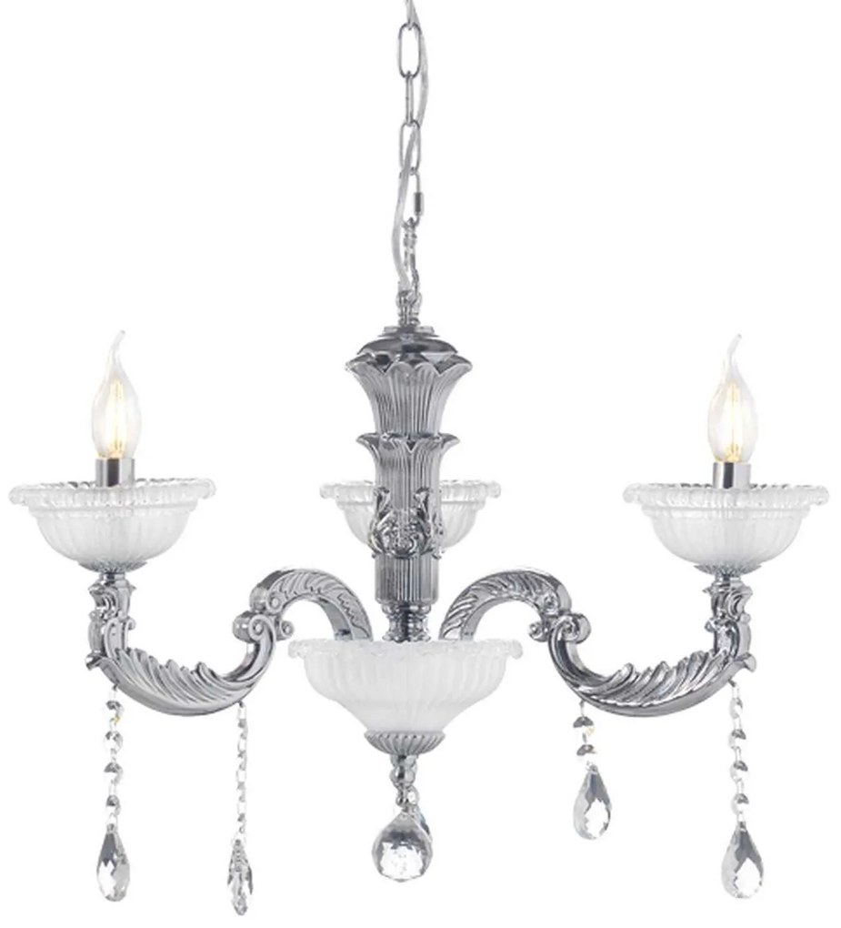 Τρίφωτο Φωτιστικό Οροφής EG166493PCH Silver Crystal, Metal