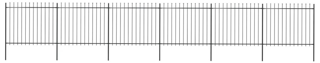 vidaXL Κάγκελα Περίφραξης με Λόγχες Μαύρα 10,2 x 1,5 μ. από Χάλυβα