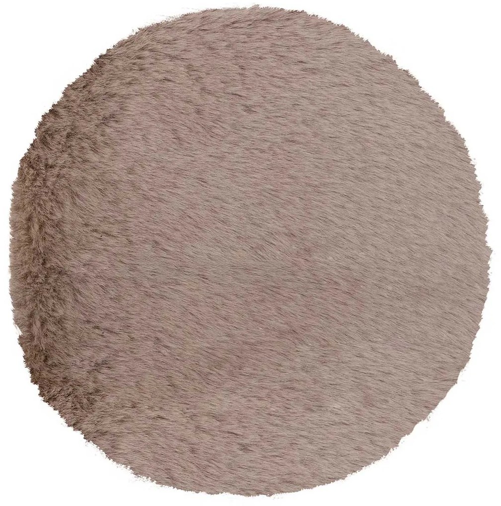 Γούνινο Στρογγυλό Χαλί (Φ160) Βιοκαρπέτ Krolik R11 D.Beige
