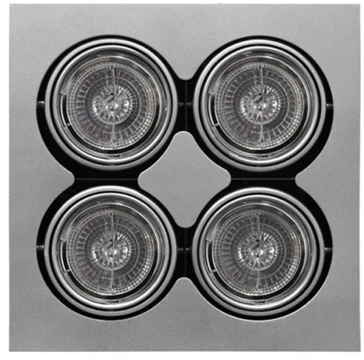 Χωνευτό Σποτ Οροφής-Τοίχου Κινητό AR111 4x50W XF 004Β Ασημί 3-124106 Lumen-3-124106-Ασημί 3-124106