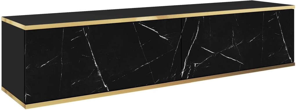 Κρεμαστό έπιπλο τηλεόρασης ORO ανθρακί + μάρμαρο 135x30x32cm