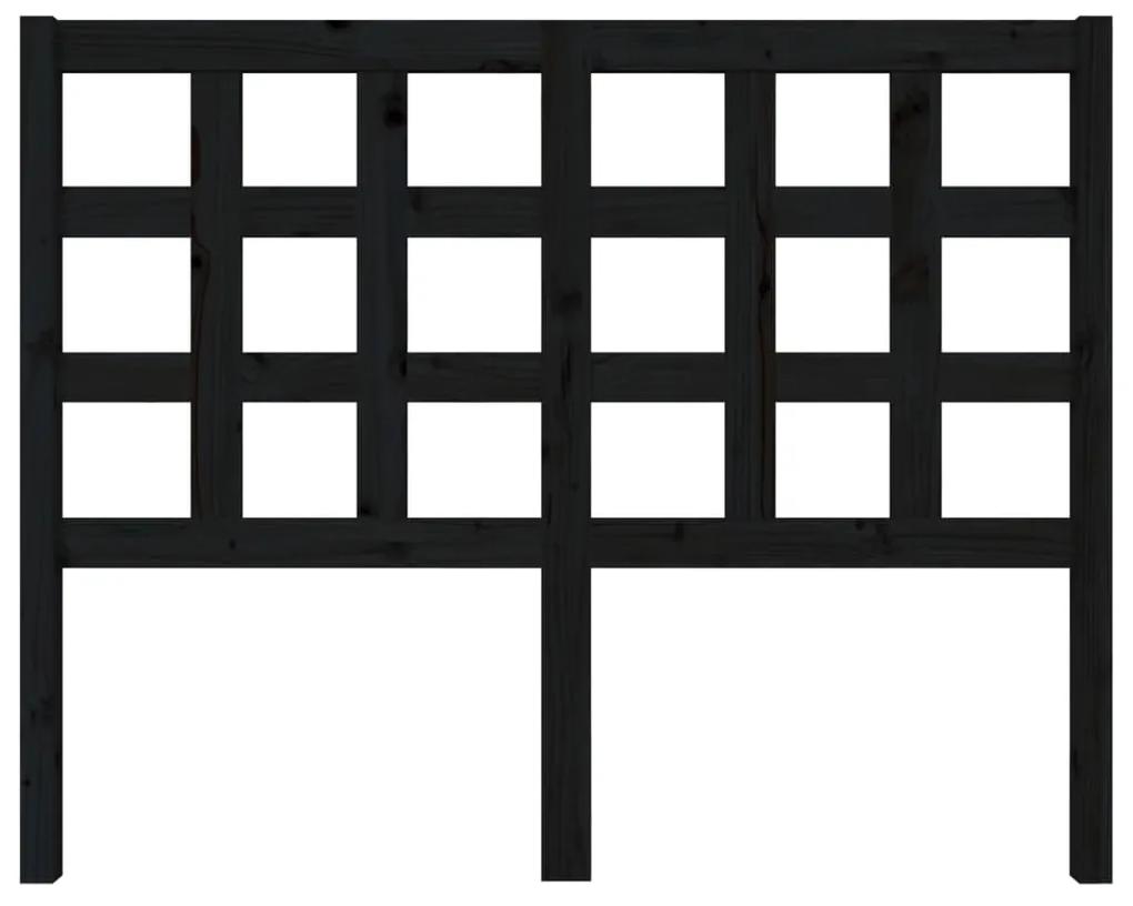vidaXL Κεφαλάρι Κρεβατιού Μαύρο 125,5 x 4 x 100 εκ. Μασίφ Ξύλο Πεύκου