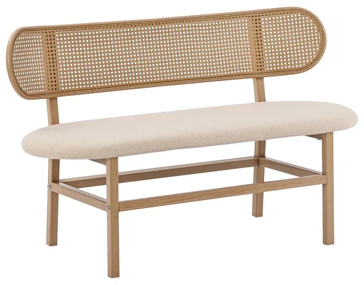 Intrahome Καναπές 2θέσιος Enrico Intrahome φυσικό pe rattan-μπεζ ύφασμα-φυσικό μέταλλο 121x51.5x75εκ | SKU: INTRAPA-169111181
