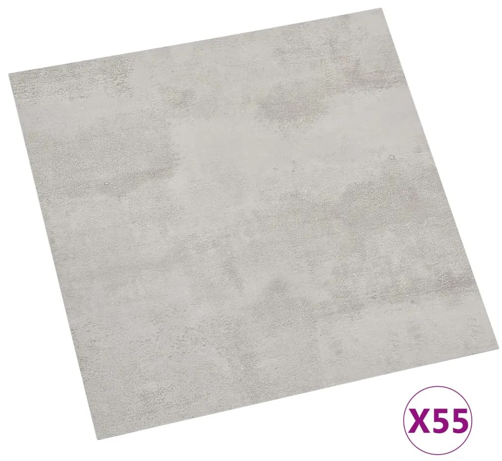 vidaXL Δάπεδο Αυτοκόλλητο Ανοιχτό Γκρι 55 τεμ. 5,11 μ² από PVC