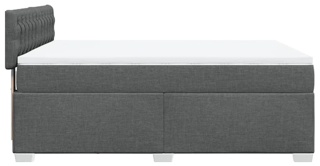 ΚΡΕΒΑΤΙ BOXSPRING ΜΕ ΣΤΡΩΜΑ ΣΚΟΥΡΟ ΓΚΡΙ 140X190 ΕΚ. ΥΦΑΣΜΑΤΙΝΟ 3288191