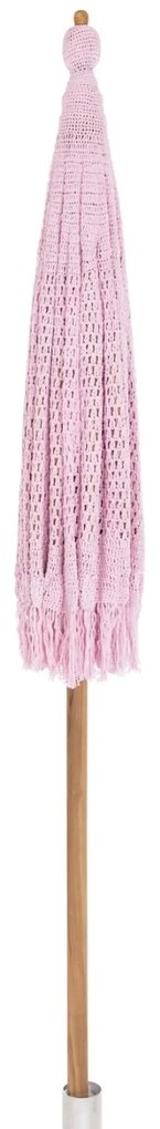 ΟΜΠΡΕΛΑ ΜΠΑΛΙΝΕΖΙΚΗ ΜΑΚΡΑΜΕ ΡΟΖ ΞΥΛO TEAK Φ200X250εκ.