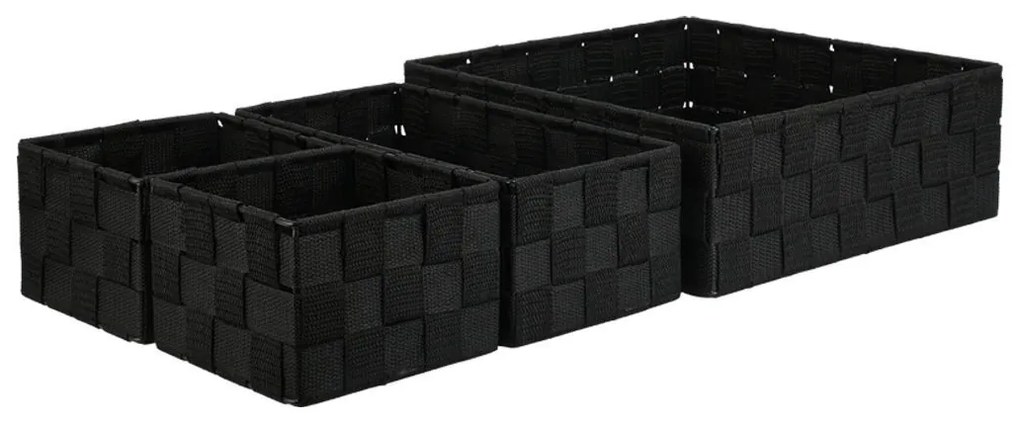 Καλάθι Οργάνωσης Woven Μαύρο 13x13x9cm Σετ 4Τμ Estia 02-28213
