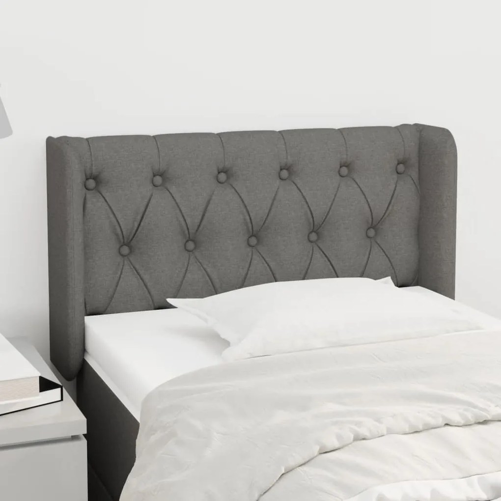 vidaXL Κεφαλάρι με Πτερύγια Σκούρο Γκρι 83x16x78/88 εκ. Υφασμάτινο