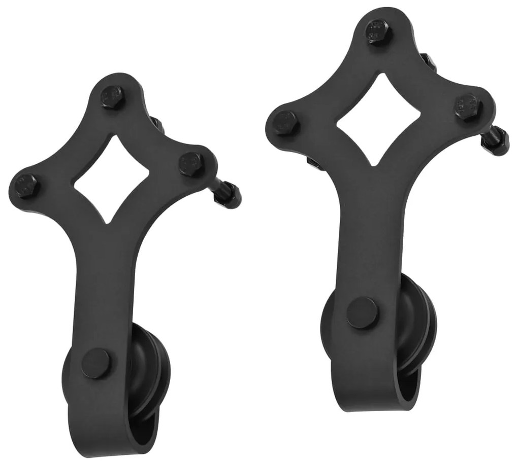 vidaXL Μηχανισμός Συρόμενης Μεσόπορτας Μαύρος SKIEN 200 εκ. Ατσάλινος