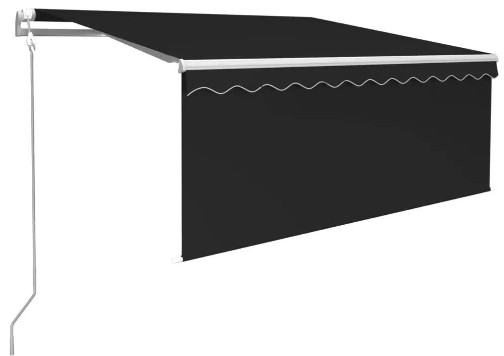 vidaXL Τέντα Συρόμενη Αυτόματη με Σκίαστρο Ανθρακί 3,5 x 2,5 μ.