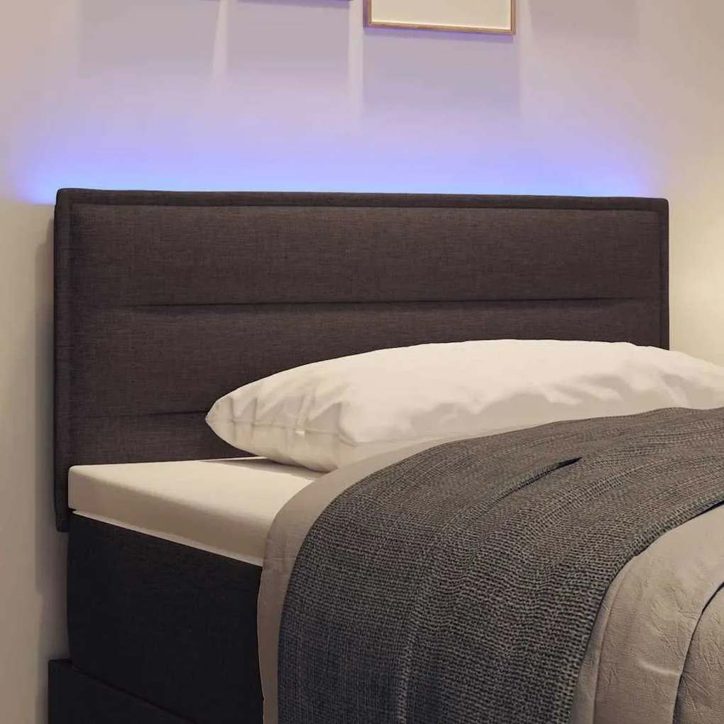 vidaXL LED κεφαλάρι Επιτοίχιο Σκούρο καφέ Σκούρο καφέ 90 cm ύφασμα