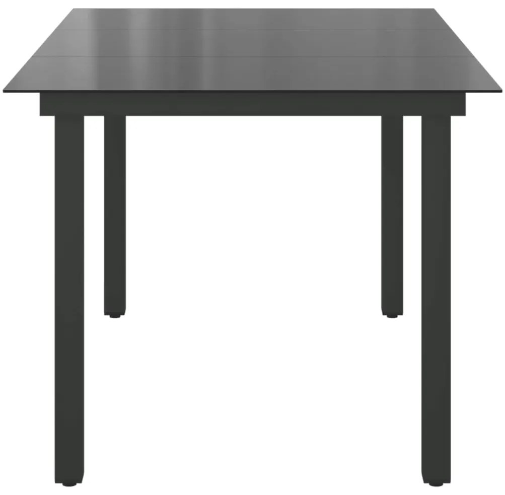 vidaXL Τραπέζι Κήπου Μαύρο 150 x 90 x 74 εκ. από Αλουμίνιο / Γυαλί