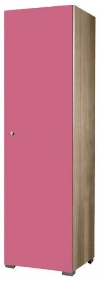 Ντουλάπα Παιδική Μονόφυλλη Νο.Γ1 48x180x50cm Pink Single Door Μελαμίνη