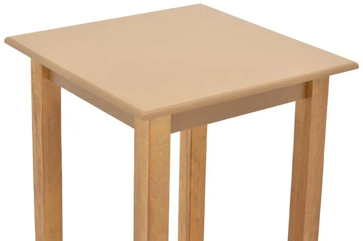 Τραπέζι Zolenio μασίφ ξύλο οξιάς με επιφάνεια mdf λούστρο καρυδί 60x60x76εκ 60x60x76 εκ.