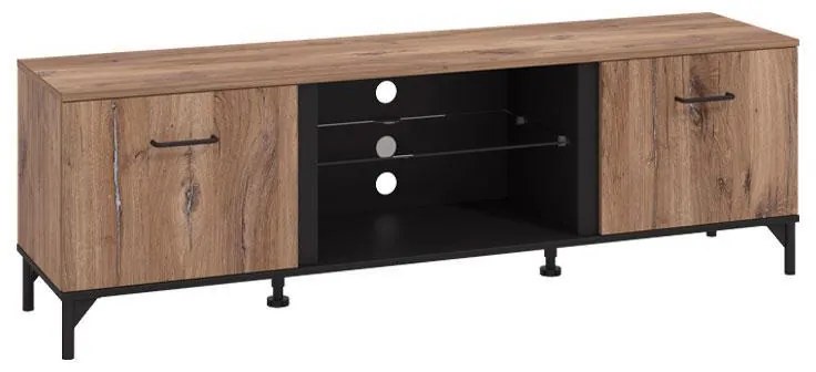 Έπιπλο TV Corsica 170 Flagstaff Oak - Μαύρο 170,5x42x53,5 εκ. 170.5x42x53.5 εκ.