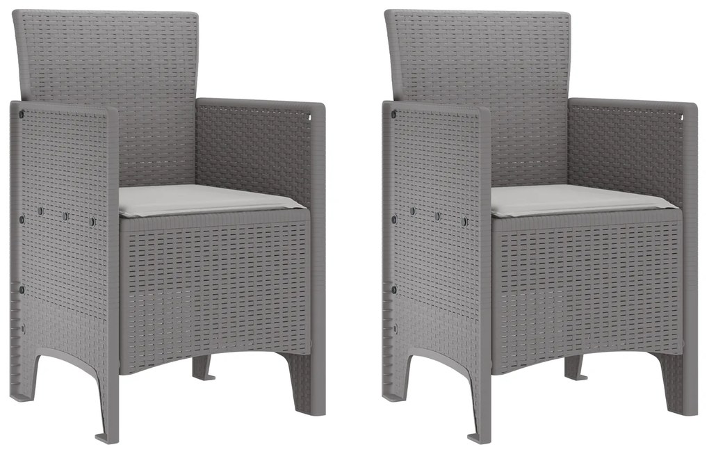 vidaXL Σετ εξωτερικής τραπεζαρίας 3 pcs Ανοιχτό γκρι 100 x 100 x 73 εκ