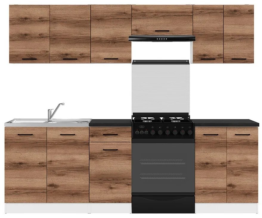 Σετ κουζίνας Econ plus 113, 240x60cm, 112 kg, Πάγκος, Πλαστικοποιημένη μοριοσανίδα | Epipla1.gr
