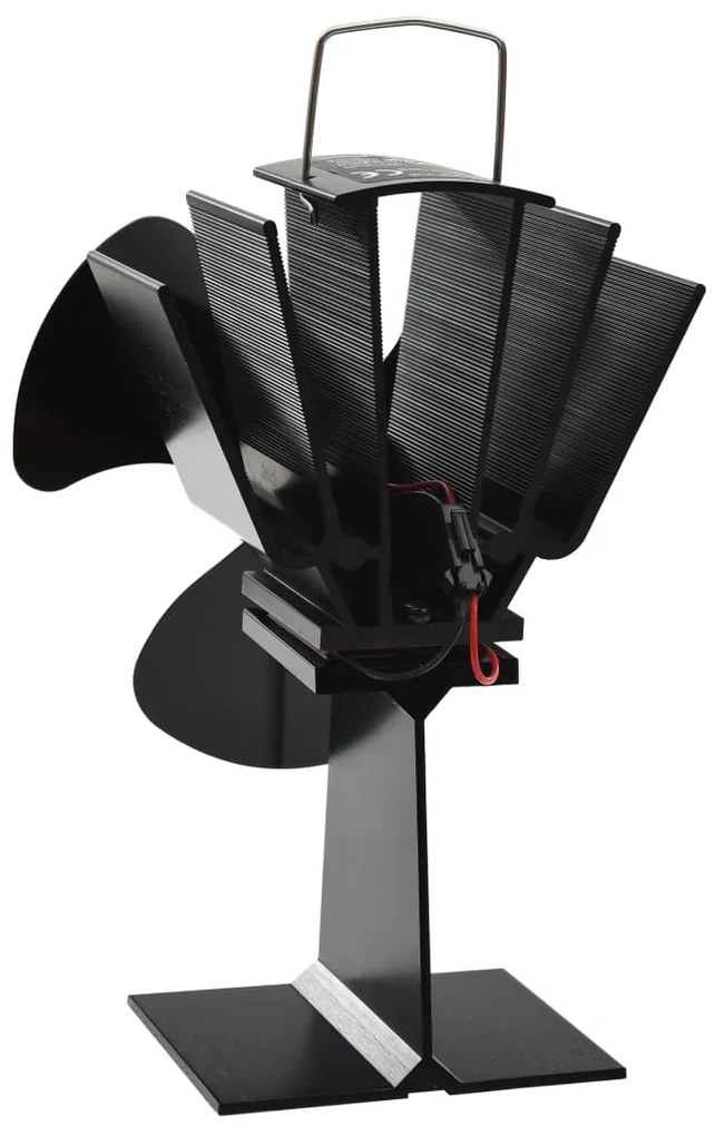 vidaXL Αερόθερμο Σόμπας Μαύρο με 3 Πτερύγια