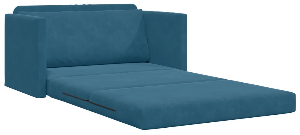 vidaXL Καναπές Δαπέδου Κρεβάτι 2-σε-1 Μπλε 124x204x61 cm Βελούδο