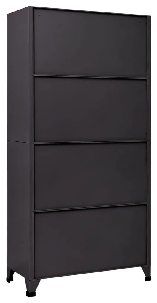 Φοριαμός Ανθρακί και Λευκό 90 x 40 x 180 εκ. Ατσάλινος 339832