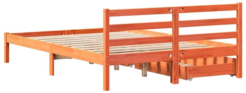 vidaXL Σκελετός Κρεβ. Χωρίς Στρώμα Καφέ Κεριού 120x190 εκ Μασίφ Πεύκο