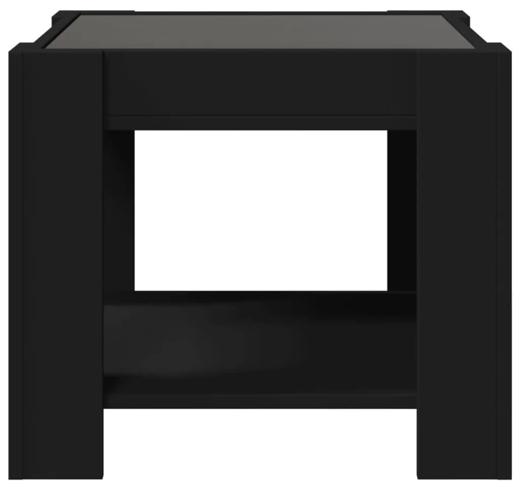 vidaXL Τραπεζάκι Σαλονιού με LED Μαύρο 53x53x45 εκ. Επεξεργασμένο Ξύλο