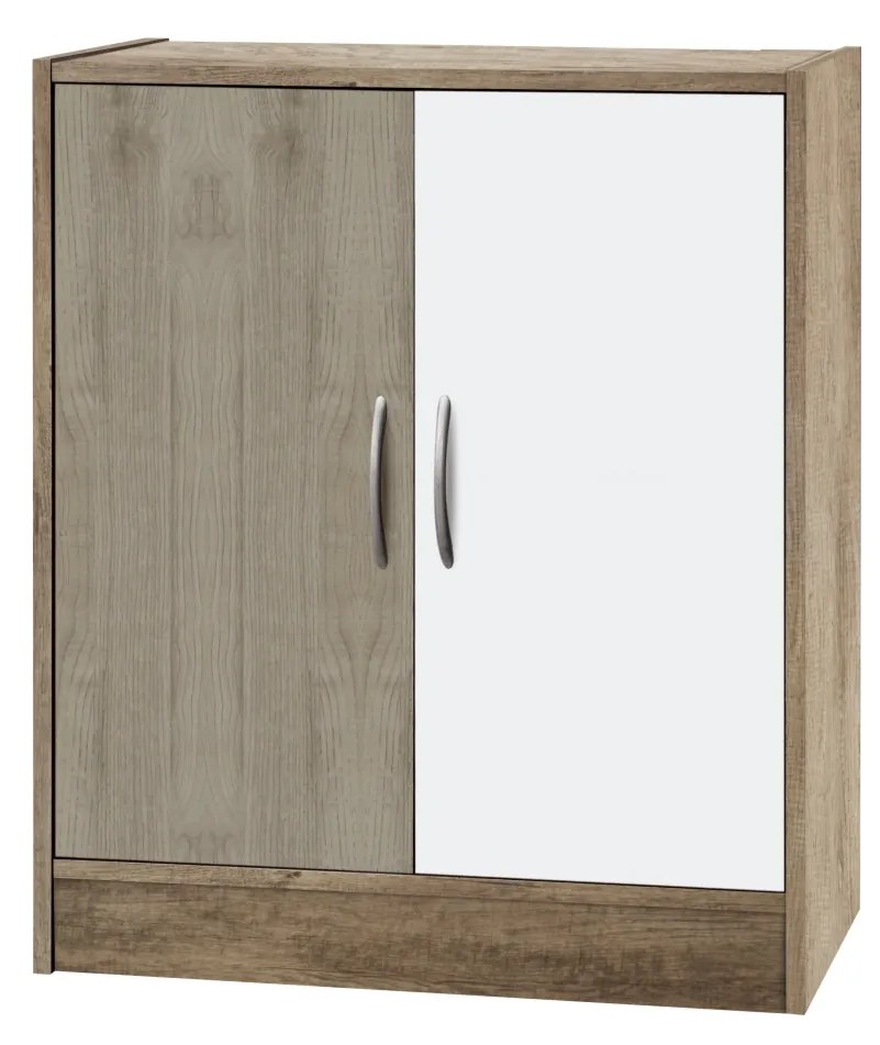 Ντουλάπι-παπουτσοθήκη με 2 ράφια από μελαμίνη σε χρώμα καφέ-δρυς 63x37x82