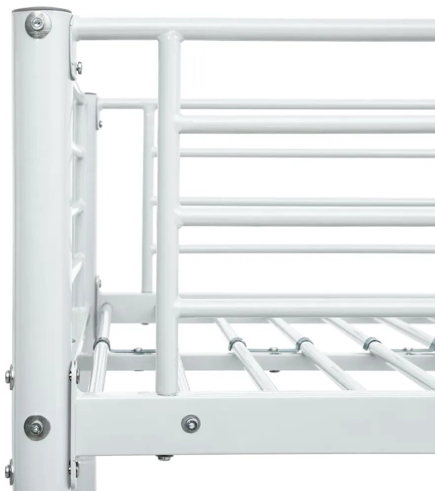 vidaXL Πλαίσιο Κουκέτας Λευκό 140x200 εκ. / 90x200 εκ. Μεταλλικό