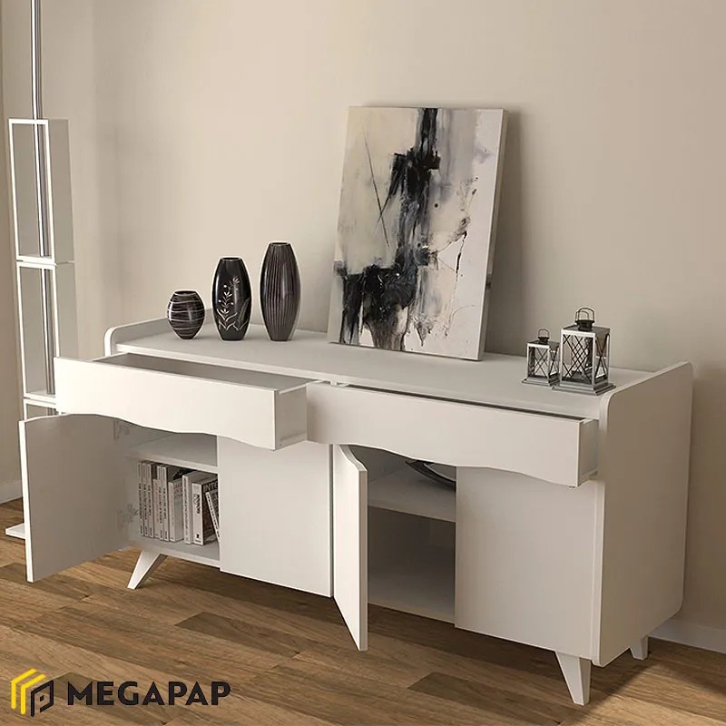 ΜΠΟΥΦΕΣ SILA MEGAPAP ΧΡΩΜΑ ΛΕΥΚΟ 140X45X72ΕΚ.