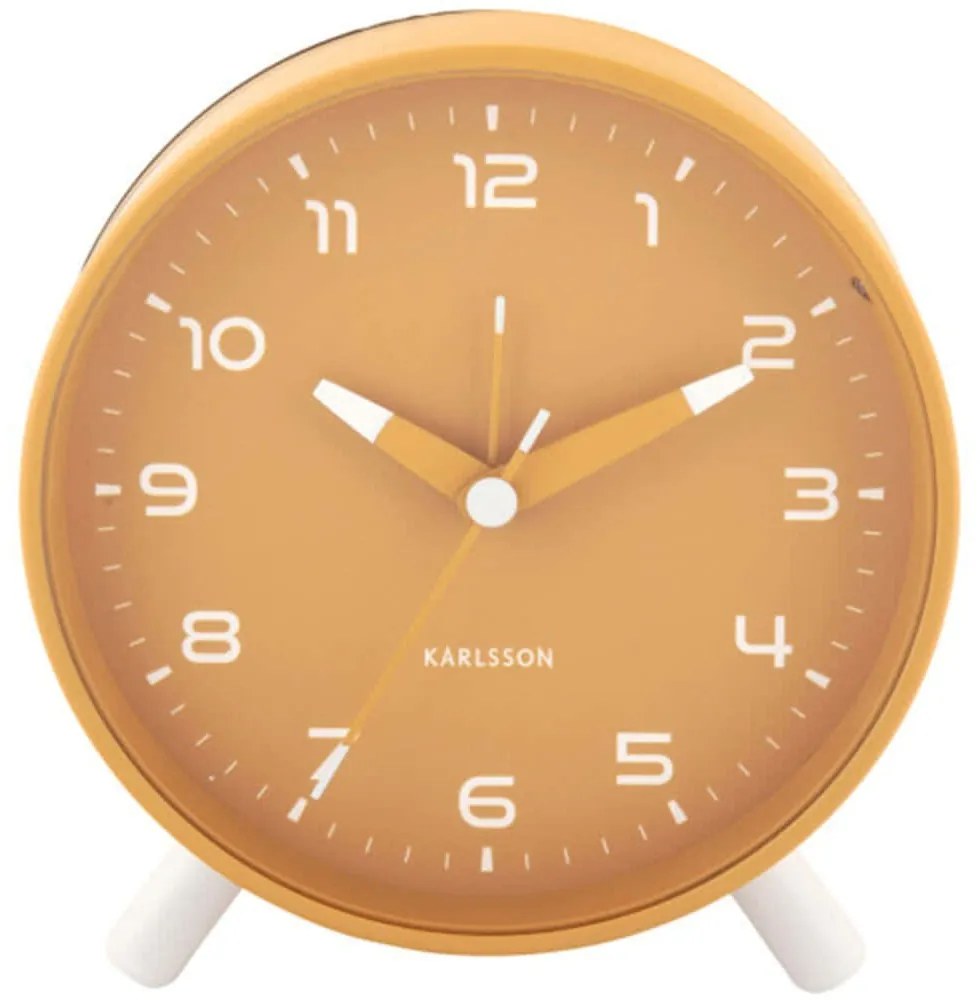 Ρολόι Επιτραπέζιο - Ξυπνητήρι Orgullo KA6029YE 11x5x12cm Ochre Yellow Karlsson Μέταλλο