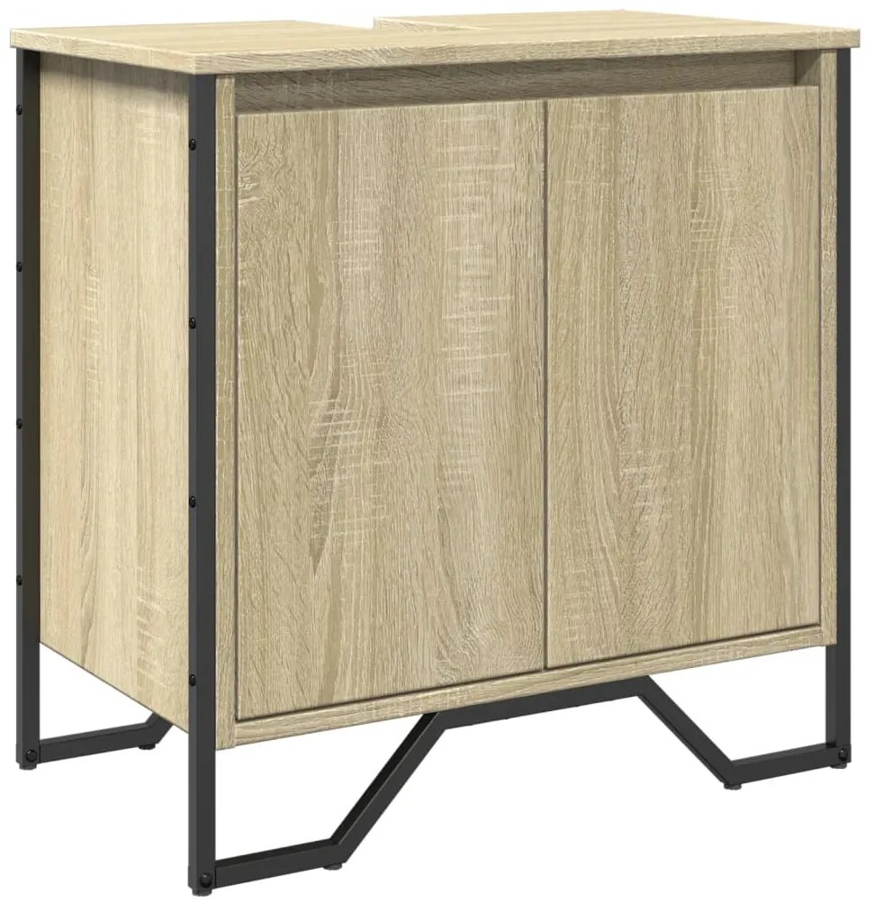 vidaXL Ντουλάπι Νιπτήρα Μπάνιου Sonoma Δρυς 60x35x60 εκ. Επεξ. Ξύλο