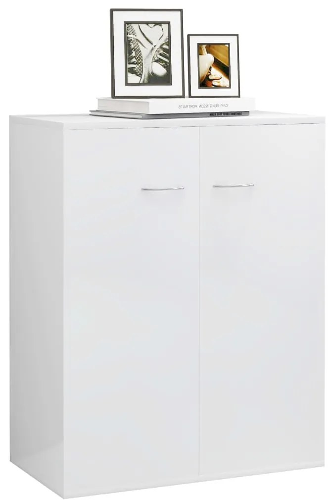 vidaXL Ντουλάπι Γυαλιστερό Λευκό 60 x 30 x 75 εκ. από Επεξ. Ξύλο