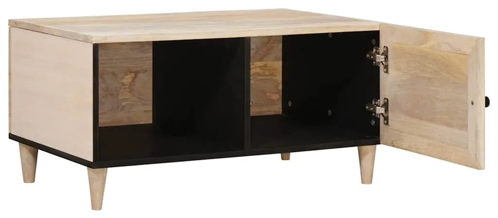 vidaXL Τραπεζάκι σαλονιού Μπεζ 80 x 50 x 40 cm Μασίφ ξύλο μάνγκο