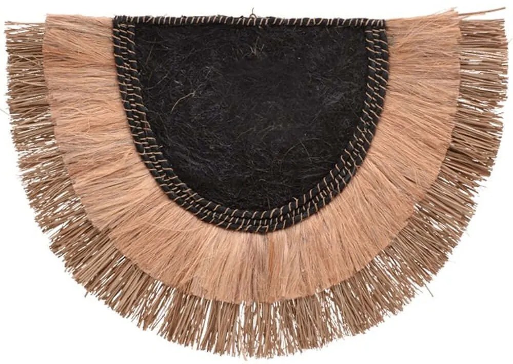 Διακοσμητικό Τοίχου Pedrine 339-000042 85x60x6cm Natural-Black Inart Seagrass