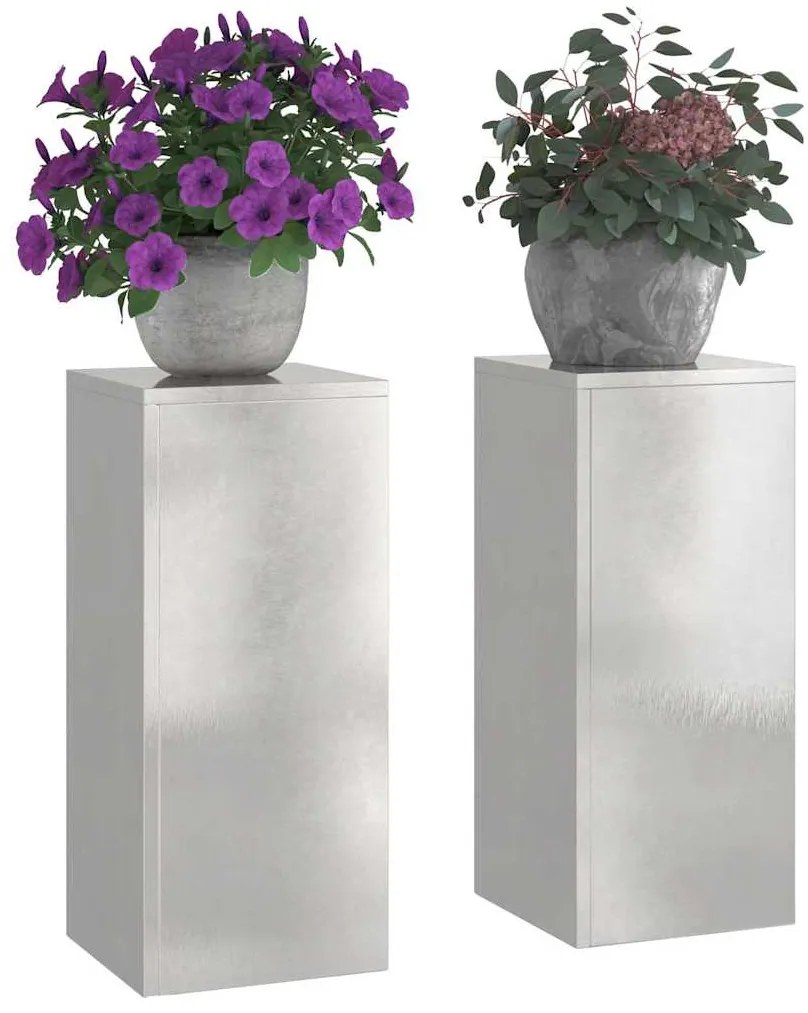 vidaXL Στήριξη φυτών 2 pcs Ασημί 24 x 24 x 55 εκ. Ανοξείδωτο ατσάλι