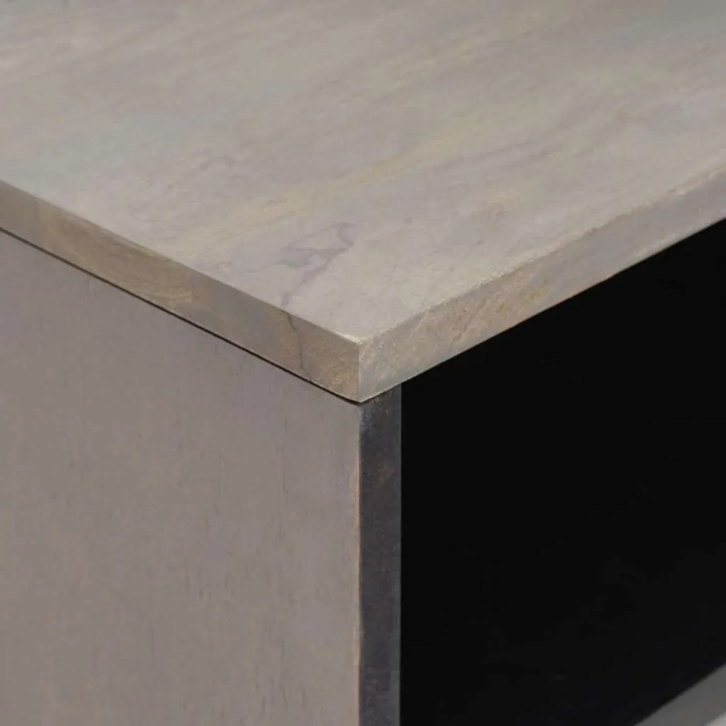vidaXL Κομοδίνο με συρτάρι Γκρι 50 x 33 x 62 εκ. Μασίφ ξύλο μάνγκο