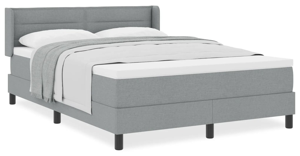 vidaXL Κρεβάτι Box Spring με στρώμα σε ανοιχτό γκρι, 140 x 200 εκ.