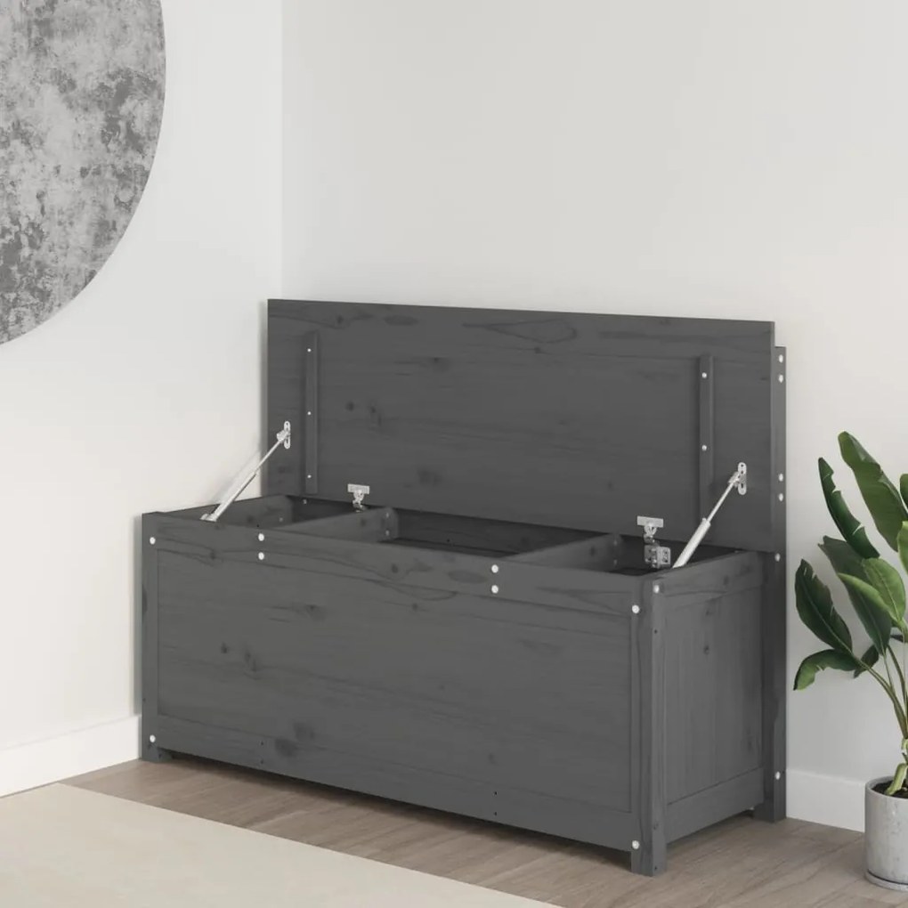 vidaXL Πάγκος Γκρι 110 x 41 x 76,5 εκ. από Μασίφ Ξύλο Πεύκου