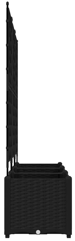 vidaXL Γλάστρα Κήπου με Τρέλλις 3 τμχ Μαύρη 120x40x143 εκ.